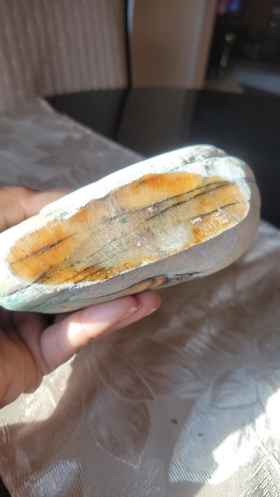 Hand Painted Stone Asian Art Chinese Painting