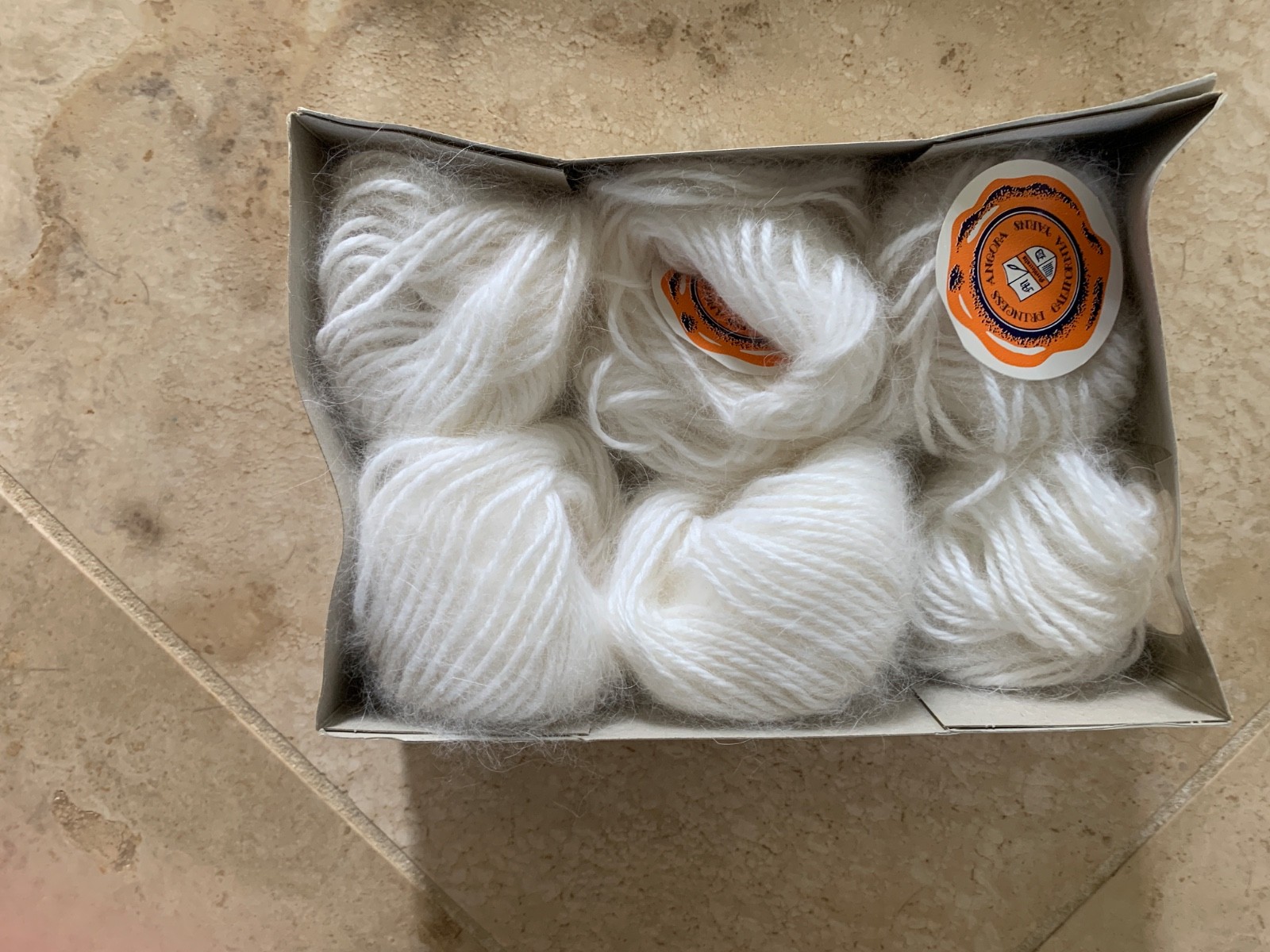 LOT OF 5 BALLS California YARNS PRINCESS ANGORA White 10 gr per ball France