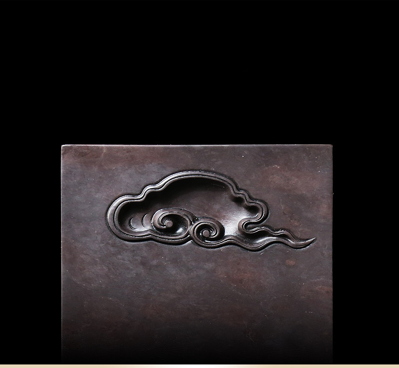 8″ China Huizhou Natural Original Stone Hand-carved Cloud Inkstone Inkslab