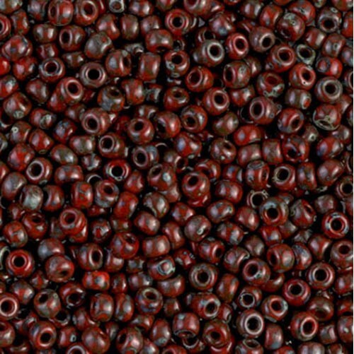 Miyuki Seed Beads 8/0 – Opaque Red Picasso