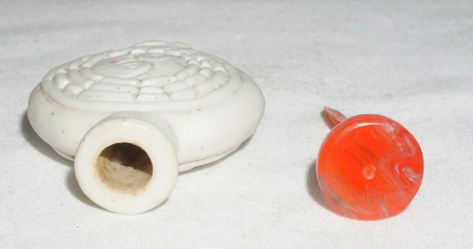 Antique Chinese Mini Porcelain Snuff Bottle w. Yin & Yang Motif (LLA) IC