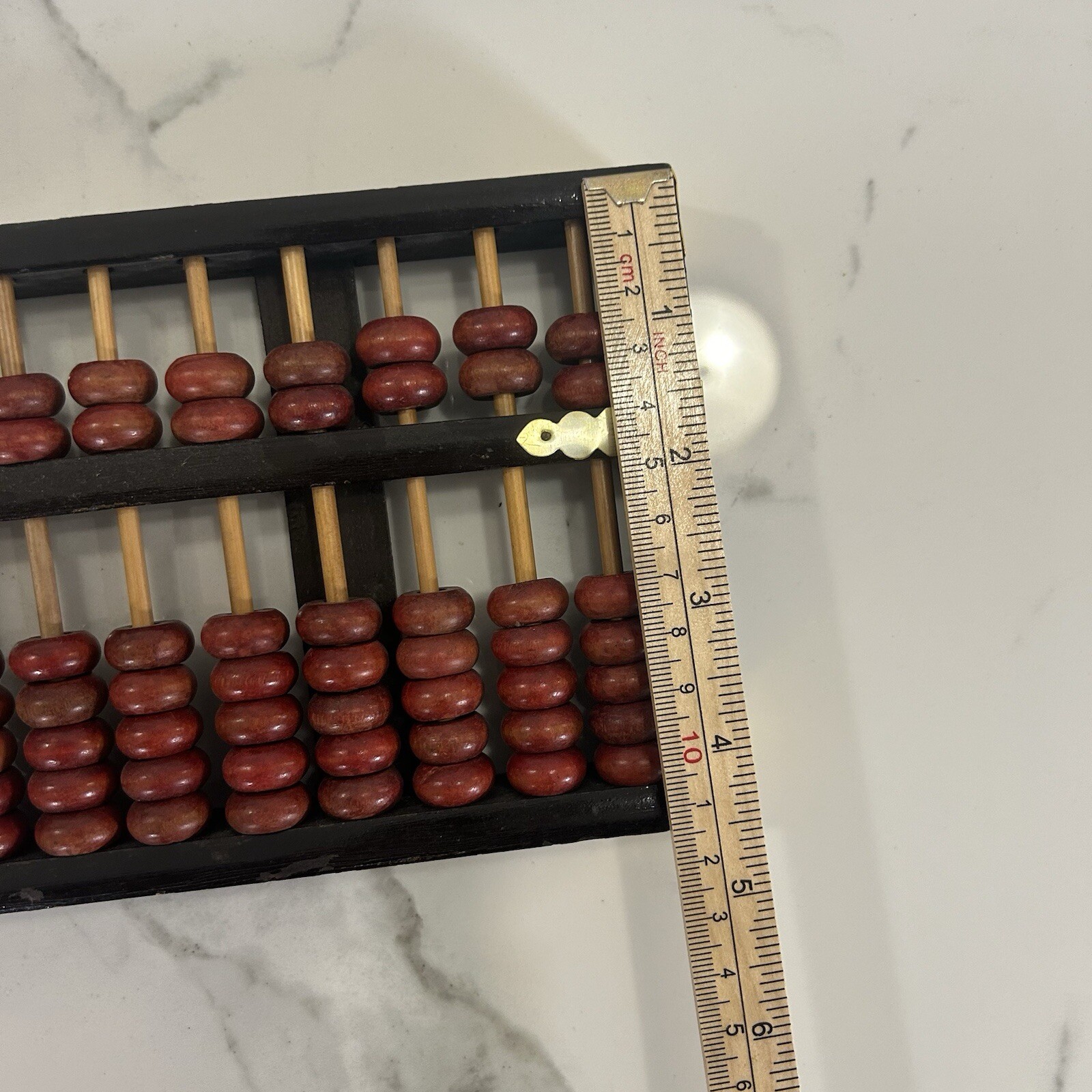 Vintage 11 Row 77 Beads Chinese Abacus Lotus Flower Brand Wooden Black Red Gold