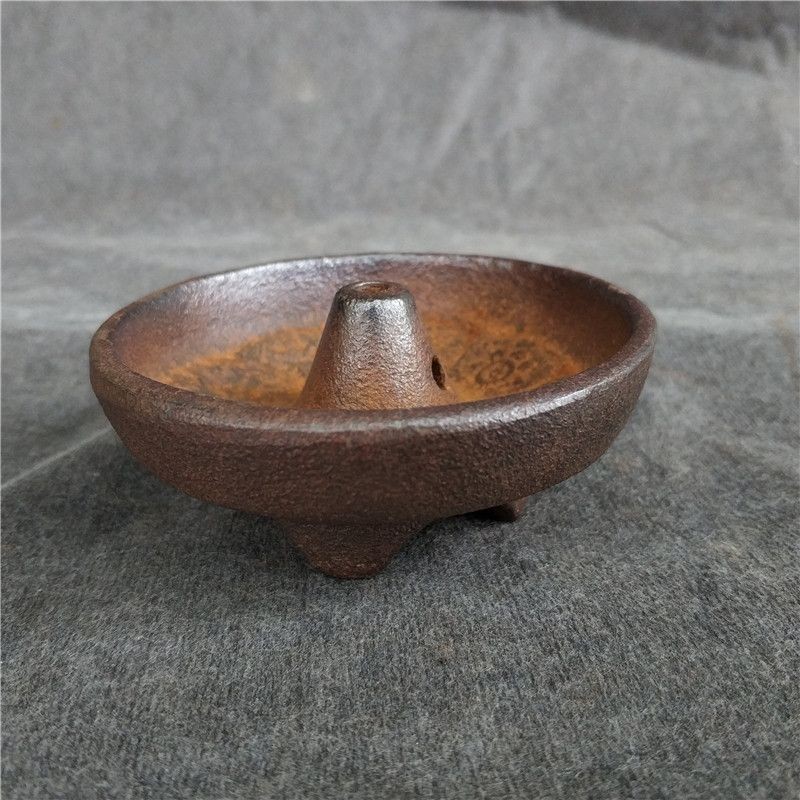 Vintage Cast Iron Oil Lamp 300g Buddhist Altar Lamp Wick Included No Kerosene