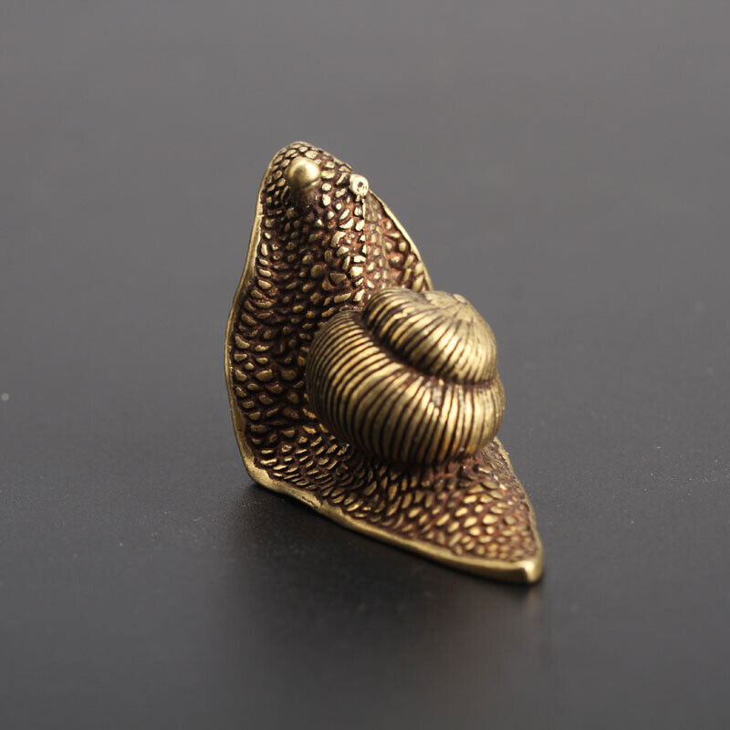 Chinese old Collectible Bronze snail Tea spoon Pendants statue