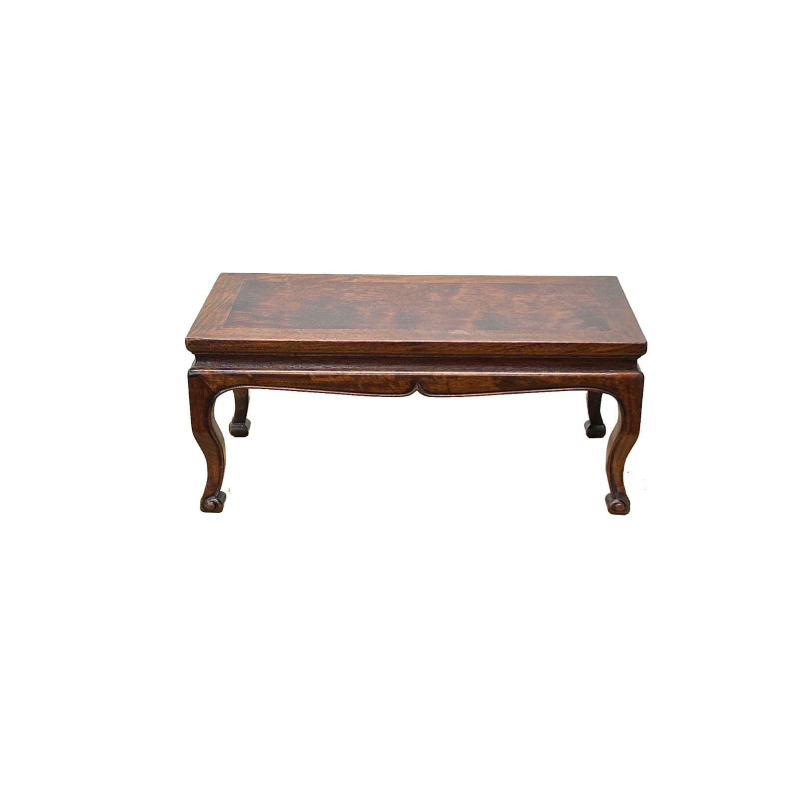 15″ Brown Wood Rectangular Cabriole Style Claw Legs Display Stand Riser GB276