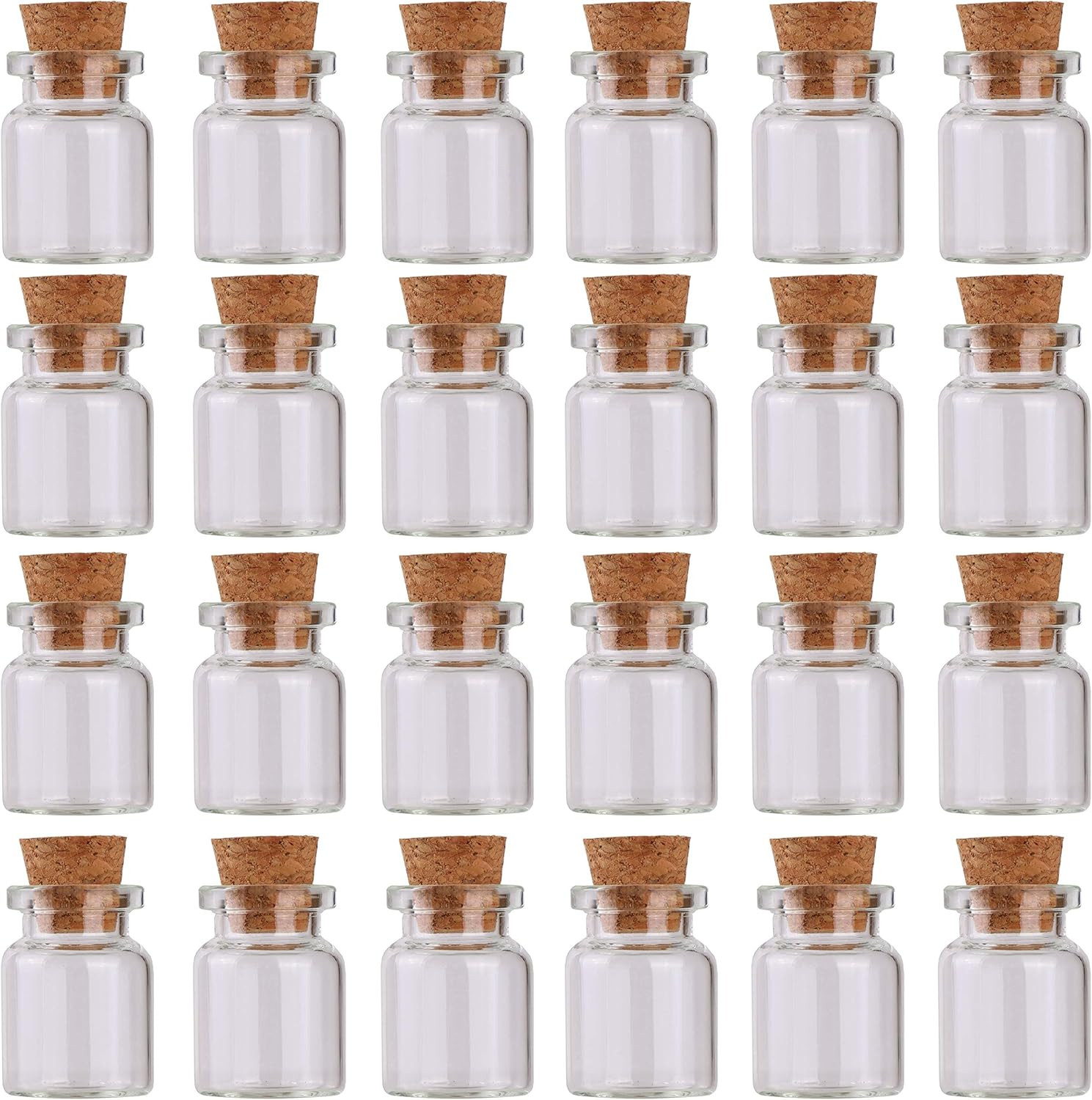 Maxmau 24Pcs Mini Glass Bottles with Cork Stoppers 5Ml DIY Art Crafts Storage Co