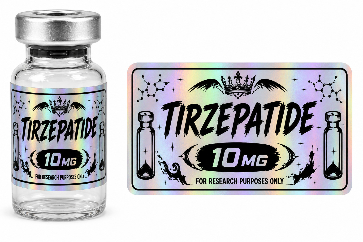 Customizable Silver Peptide Vial Labels for 3ml Vials- Set of 20 labels!