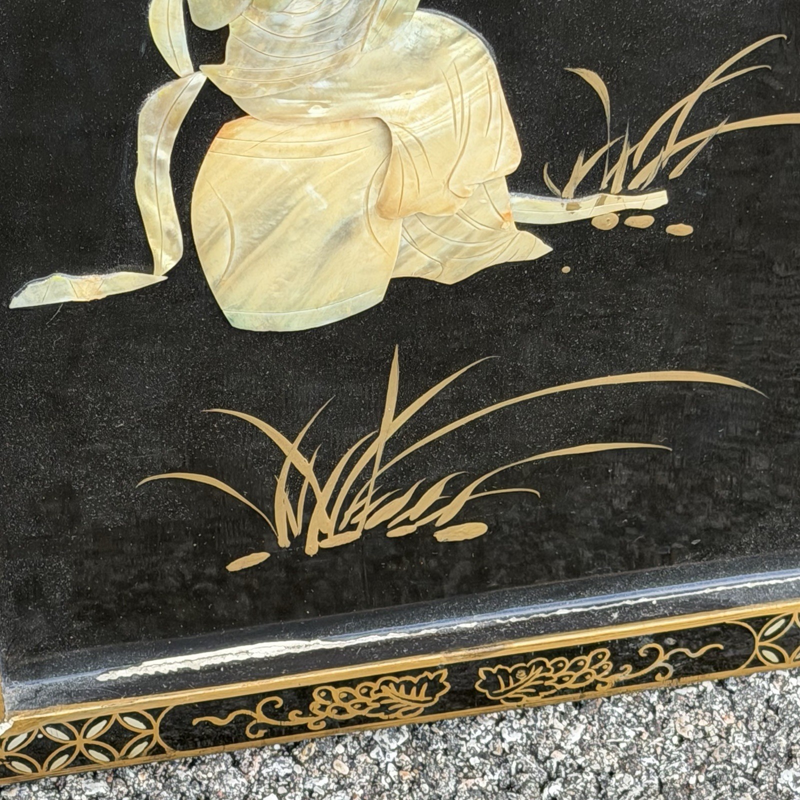 Vintage 3 Panel Mother of Pearl Geisha Wall Panels 12×36