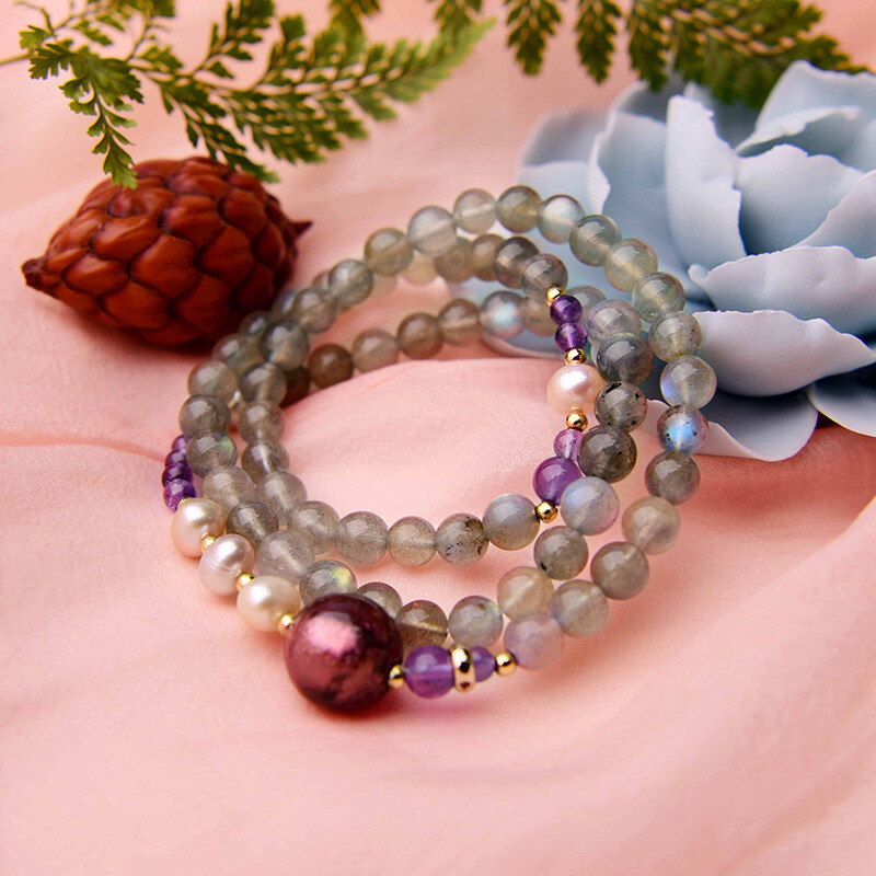China Coloured Glaze Pearl Ethnic Style Exquisite Vogue Hand Chain Bracelet