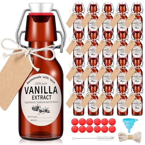 Sets Swing Top Glass Bottles Set Amber Homemade Vanilla Extract 8 oz 12