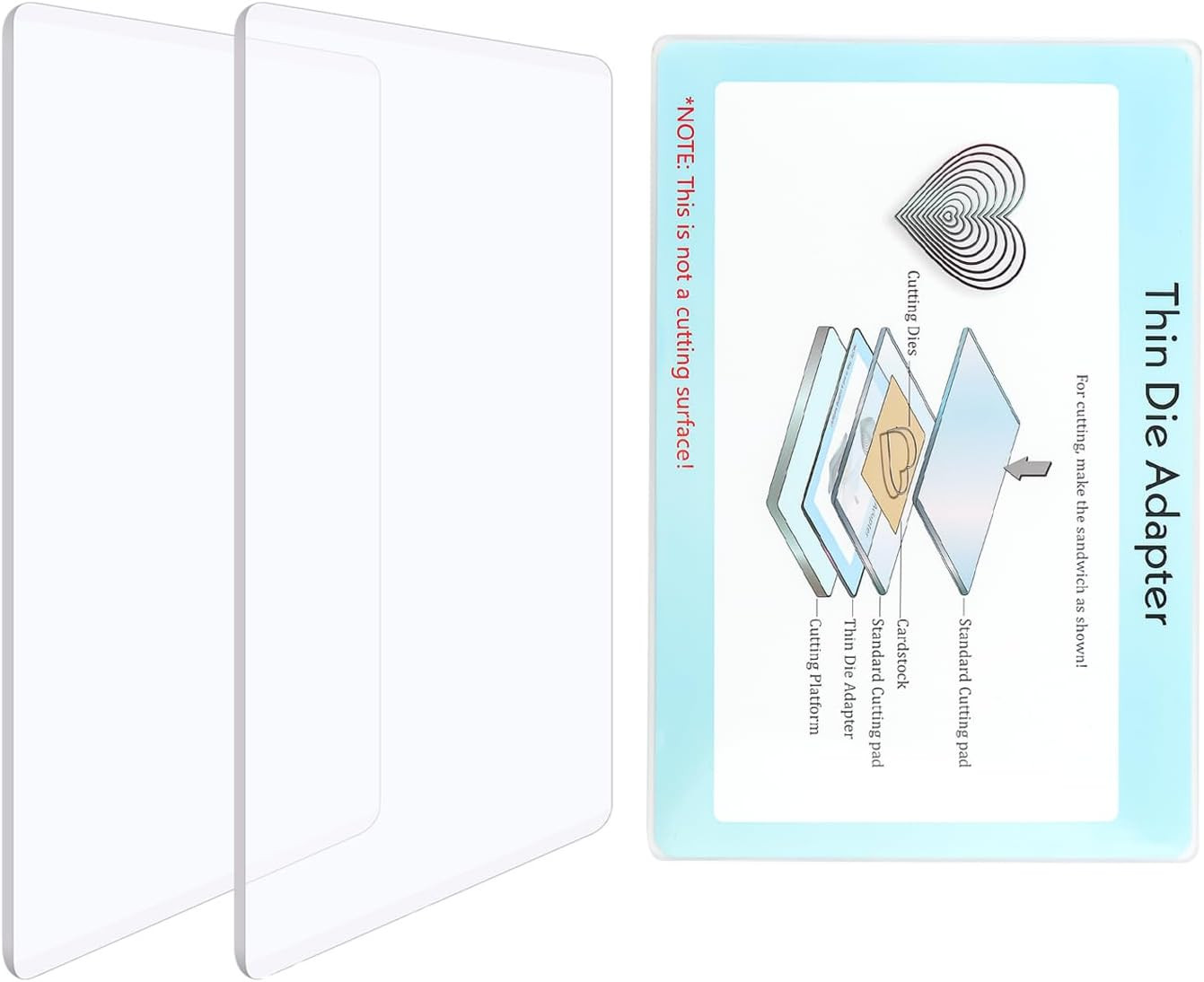 3 Pcs/Set Standard Cutting Pads and Thin Die Adapter for Die Cutting Machine for