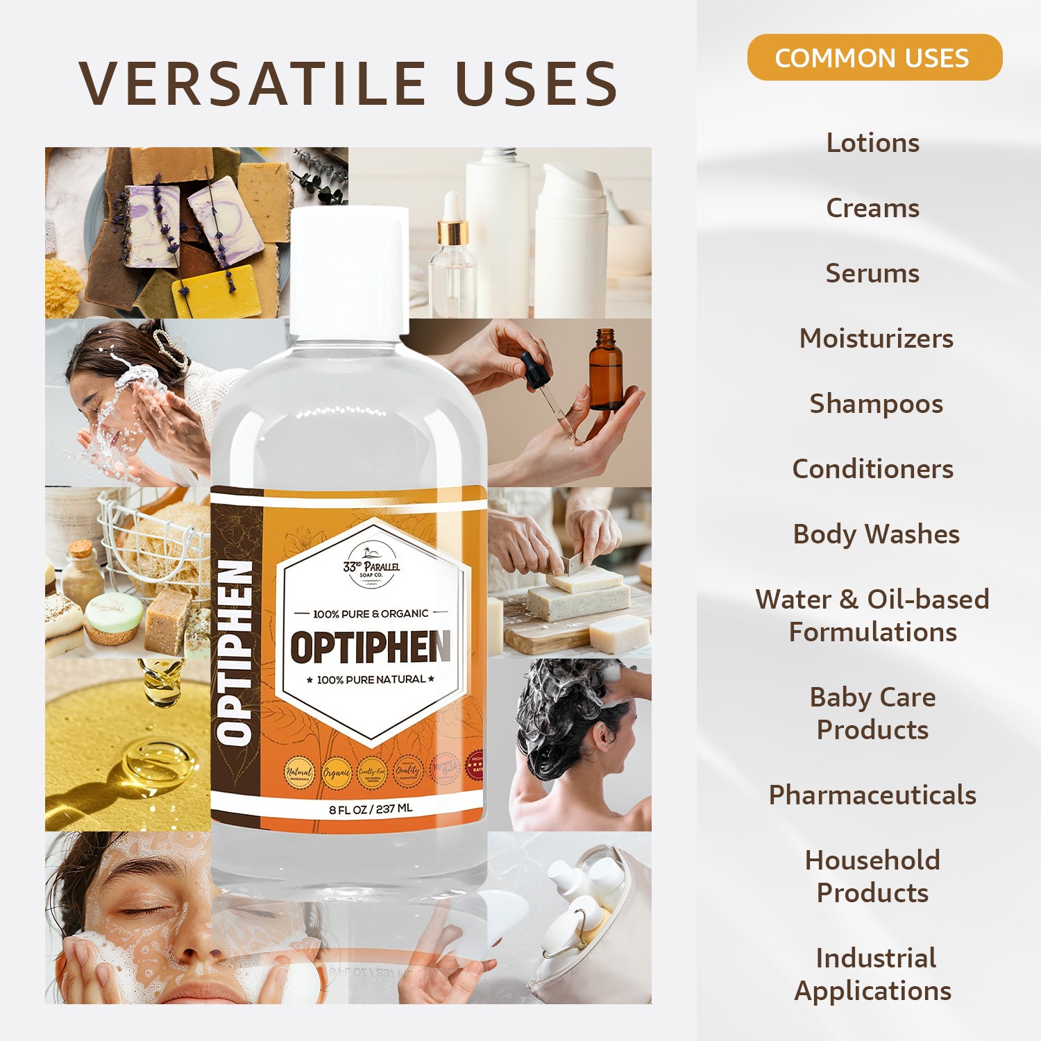 OPTIPHEN Natural Preservative (16oz) Paraben-Free | Keeps Fresh & Safe