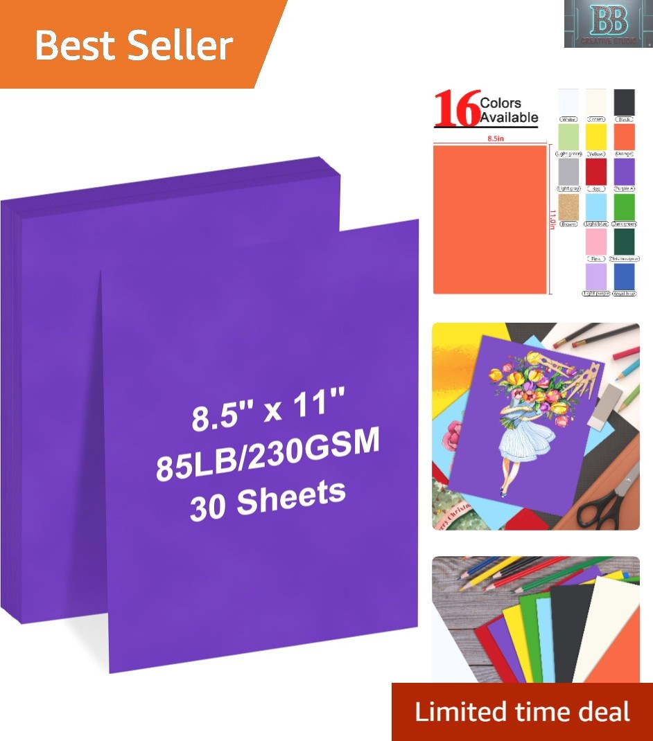 Creative Deep Purple Cardstock, 30 Sheets 8.5×11