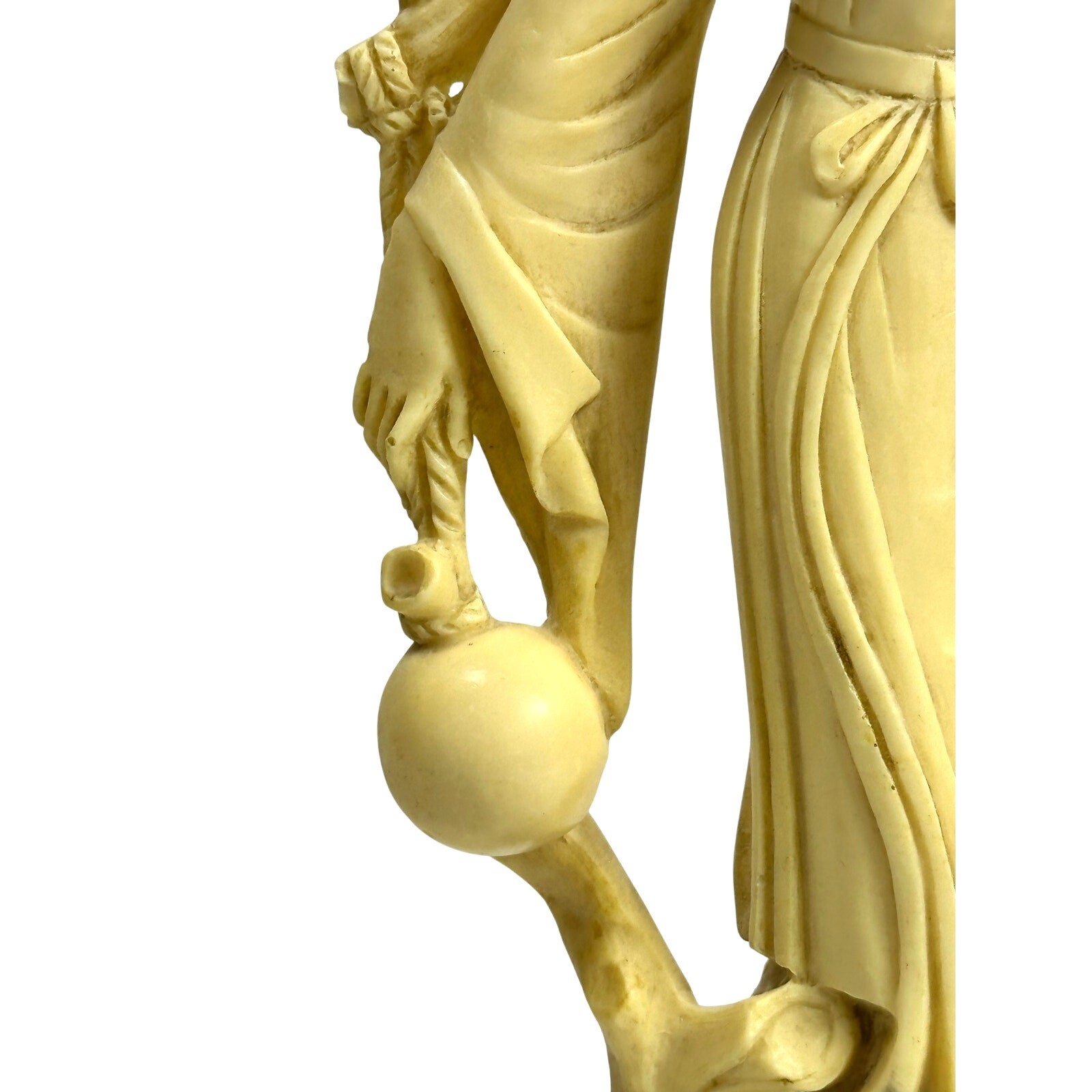 A. Santini Sculpture Mid Century Geisha Girl Alabaster Resin Figurine Signed