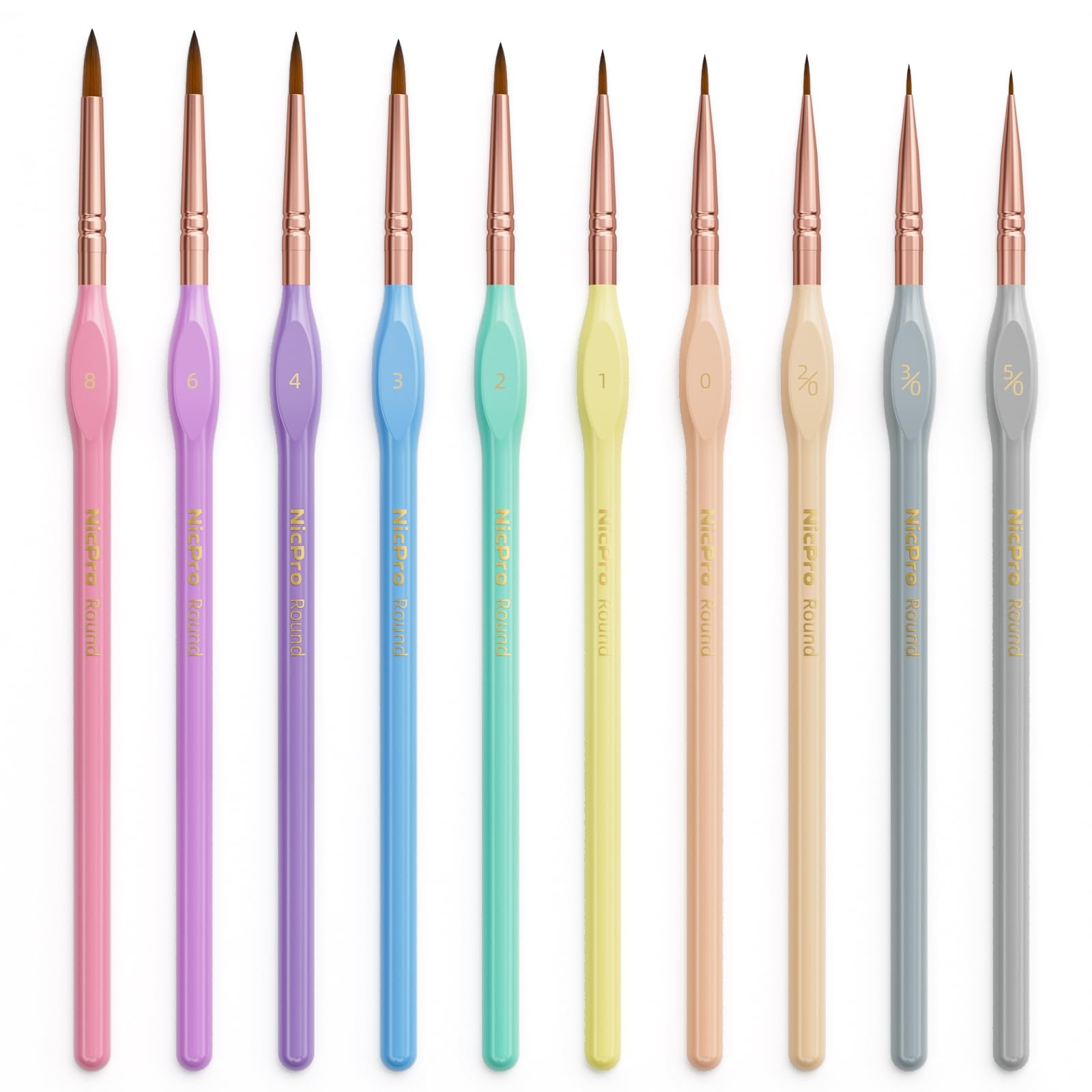 Nicpro 10PCS Micro Fine Detail Paint Brush Set, Aesthetic Pastel Small Minia…