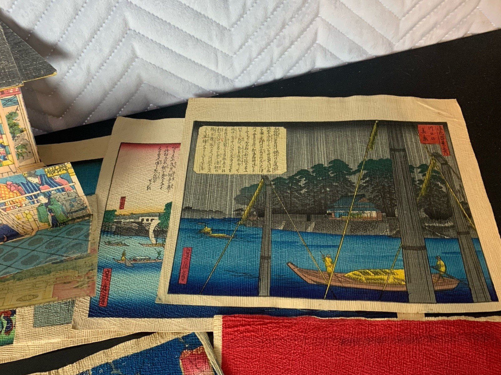 Vintage Antique Painted Paper Chinese Art Unframed Lot 3D Pop Up Home Decor