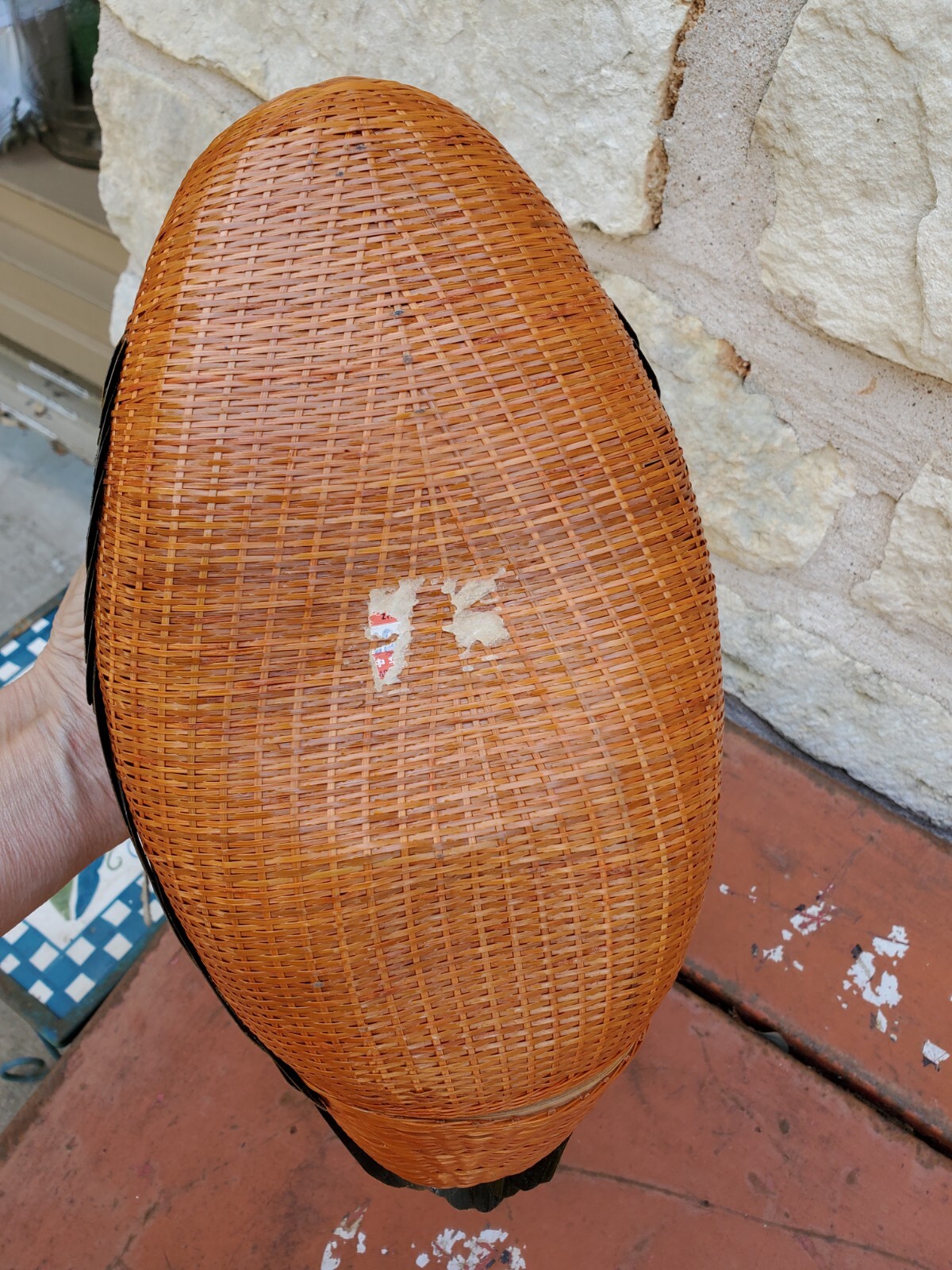 Vintage 11″ Zhejiang Handicrafts Woven Wicker Duck Basket Hidden Storage Tail