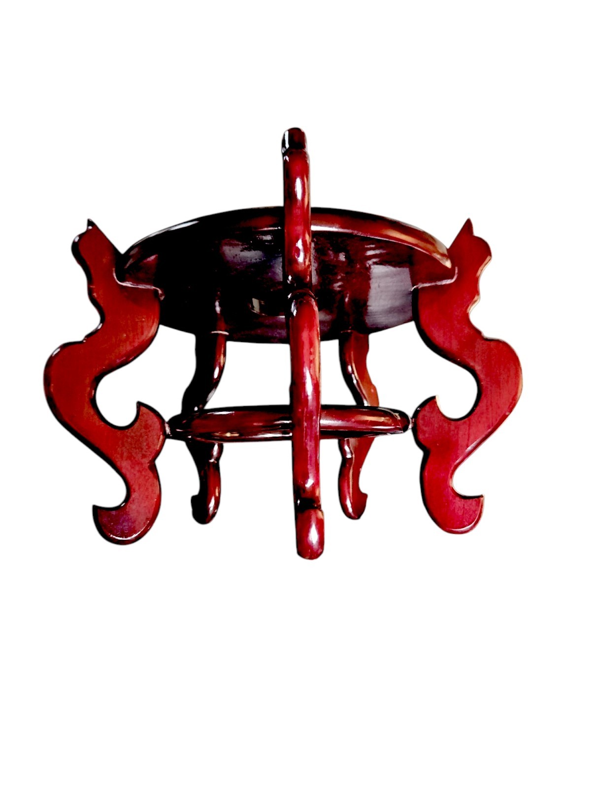 Vintage Chinese Wood Carved Display Stand Footed Pedestal for plant or Fish Bowl