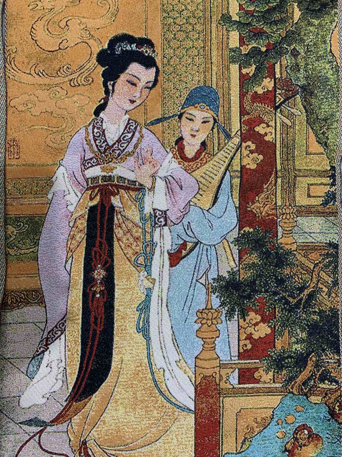 4PCS 24″ China Cloth Silk Beautiful Woman Mural Wall Hanging Tapestry Set 17