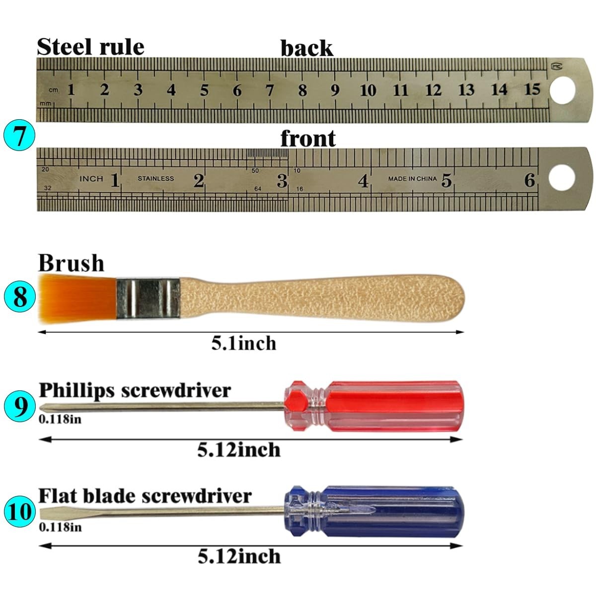 32 Pcs DIY Model Tool Kit – Basic Craft Tools for Dollhouse Miniatures & Hobbies