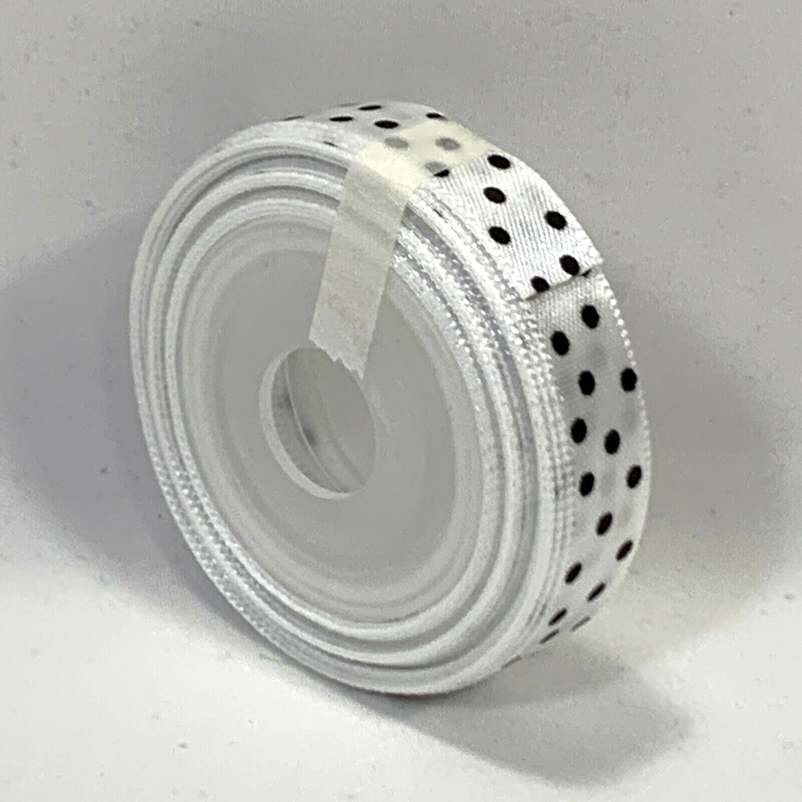Satin Ribbon 5 Yard Roll White Black Polka Dots Hairbow Gift Bows 3/8″ DIY