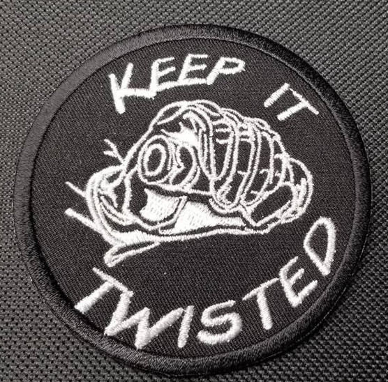 Keep It Twisted Motorcycle Throttle Patch Biker Humor Embroidered approx 3″
