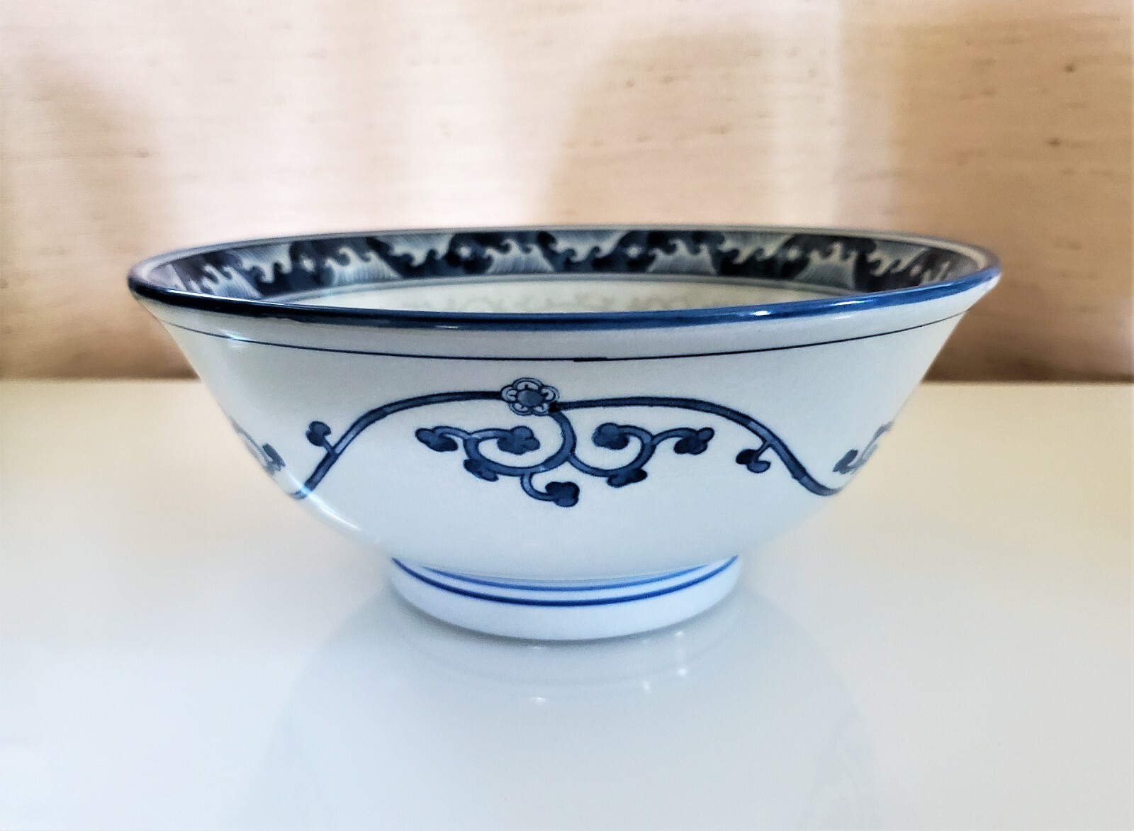 KARAKUSA SEIGAIHA Japan arabesque blue pattern High quality Bowl, 8.25″