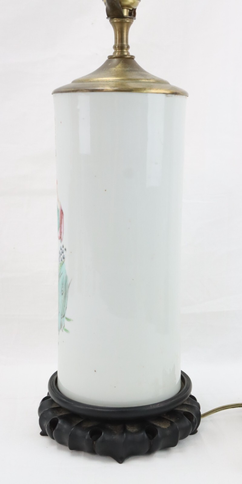 Vintage Chinese Porcelain Hat Stand Vase Lamp