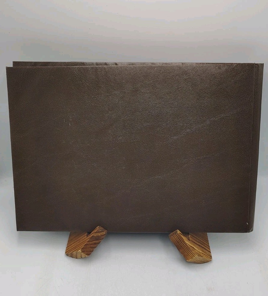 VTG Ecuador Hand Tooled Leather Photo Album Scrapbook 12×9 Landscape Scene