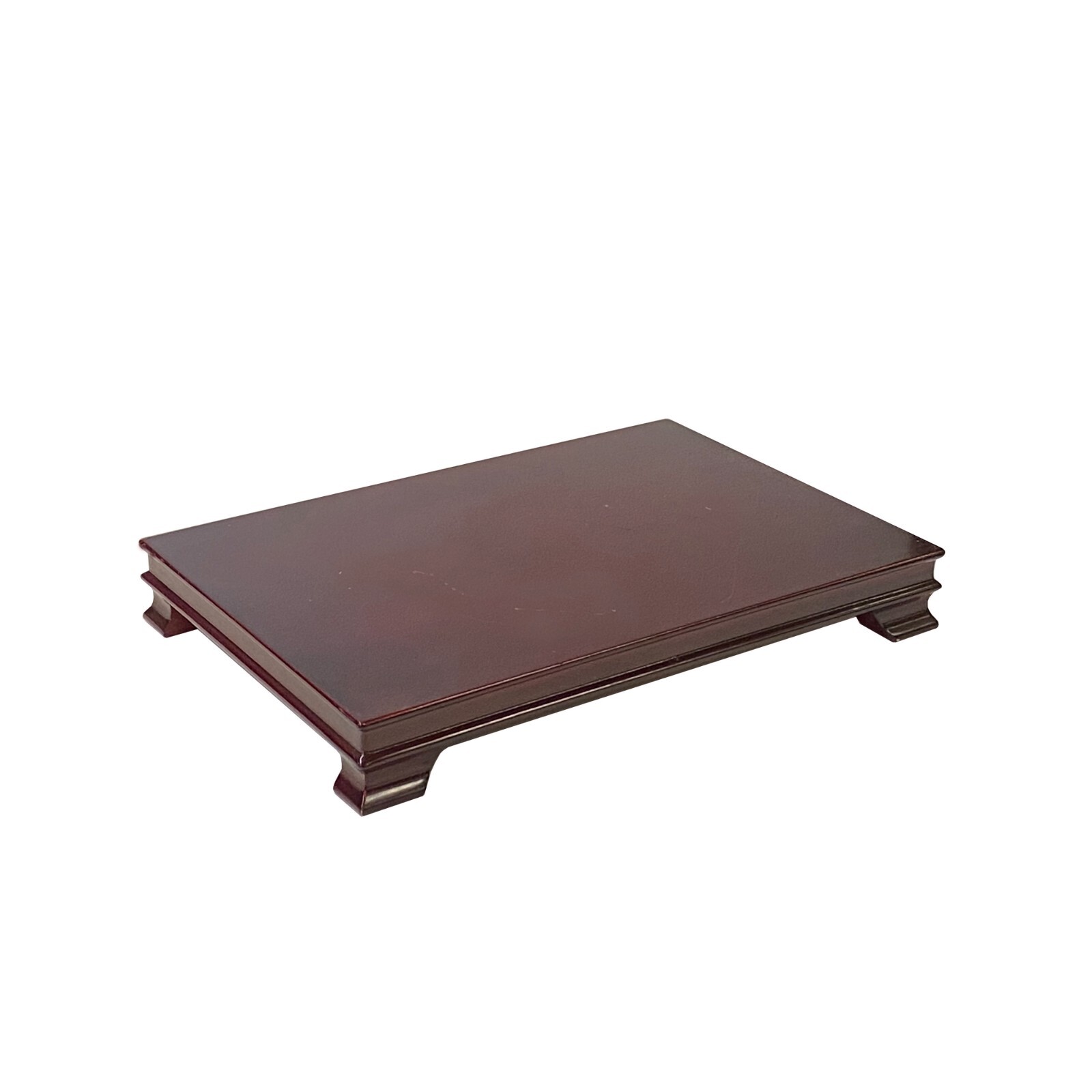 14″ Burgundy Brown Wood Rectangular Table Top Stand Riser ws3379