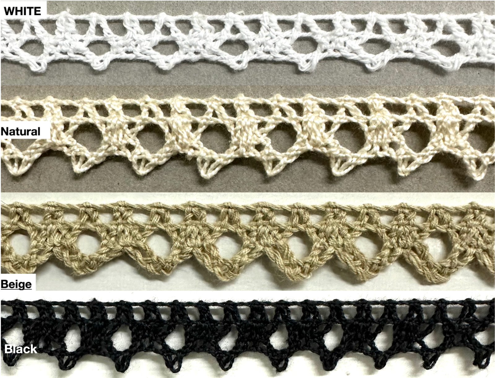 1/2″ Cluny Lace Trimming – 20 Continuous Yards – Many Colors Available!