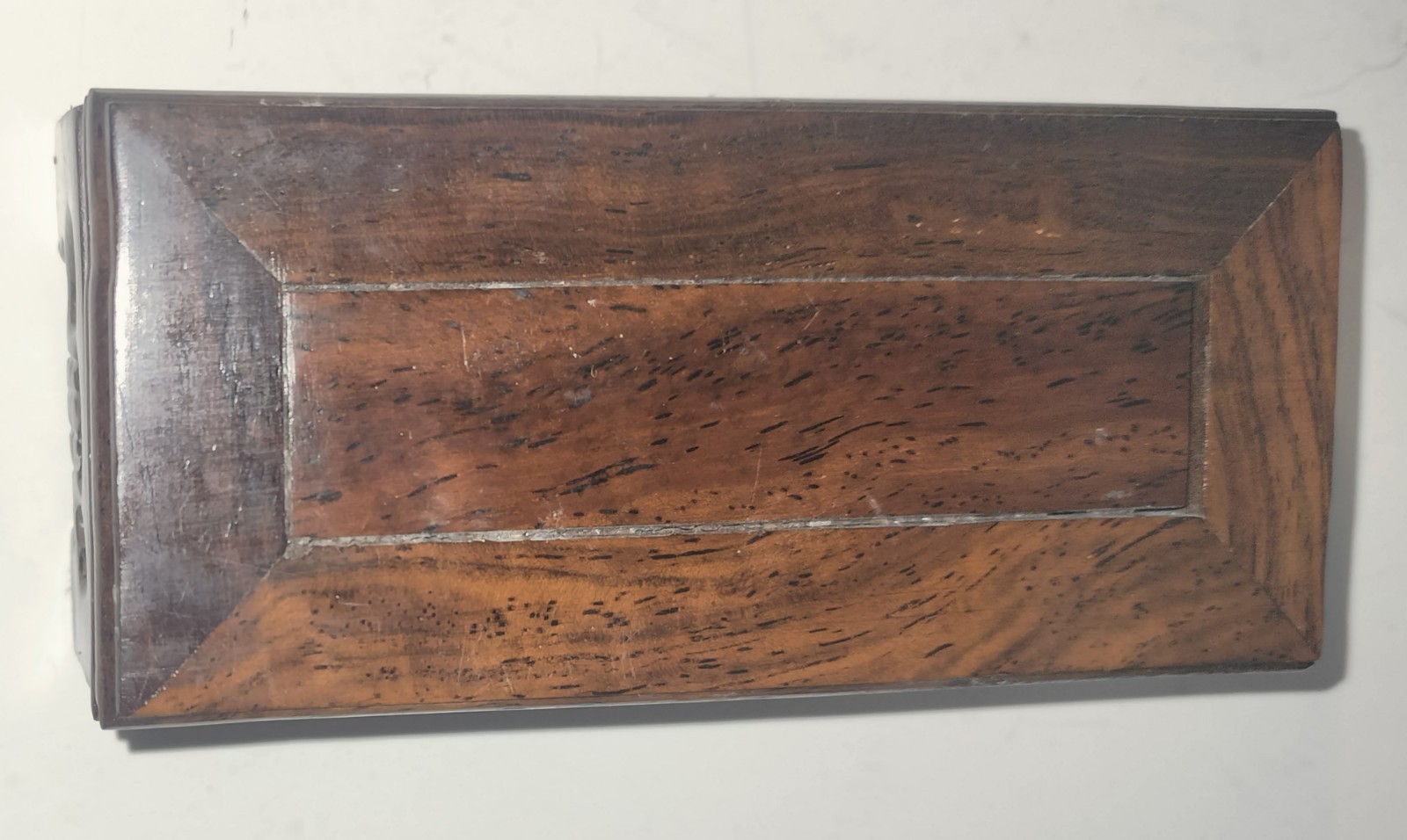 Vintage Chinese Hand Carved Rosewood Wooden Scroll Work Rectangle Display Stand