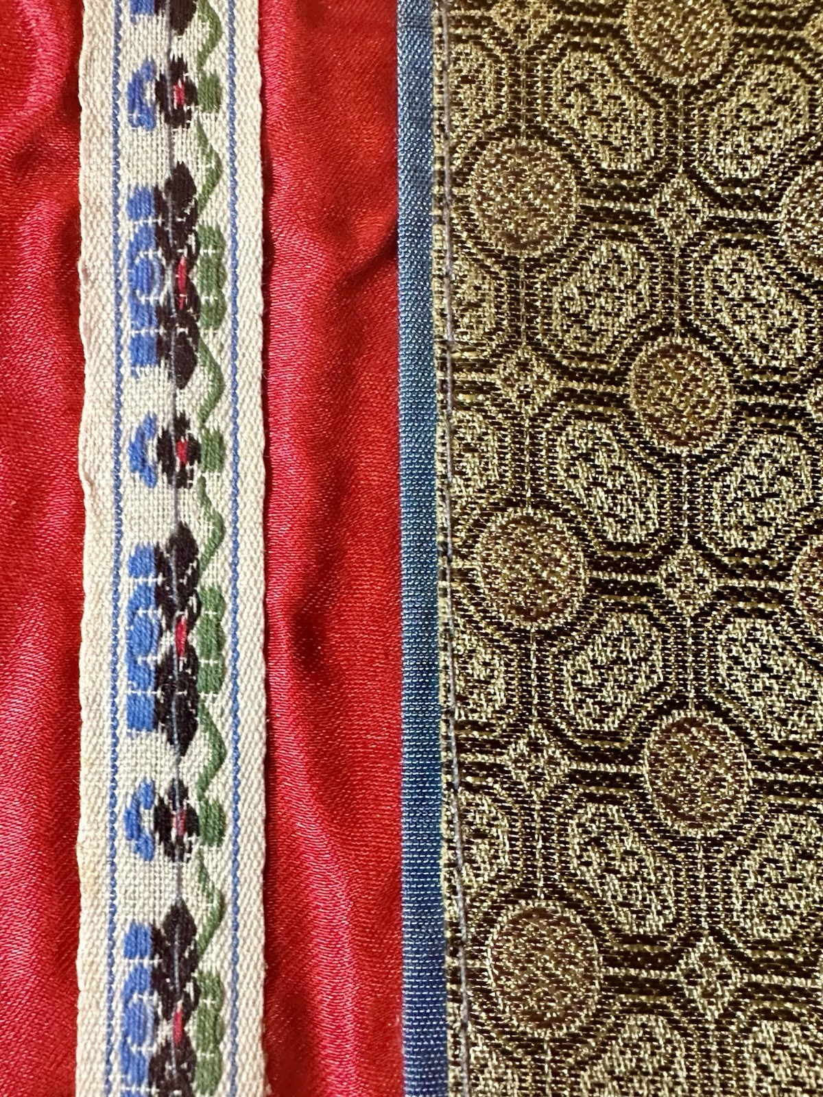 Pair Of Chinese Silk Embroidered Tapestry Wall Hanging Art Panel 13″ x 28″ Each