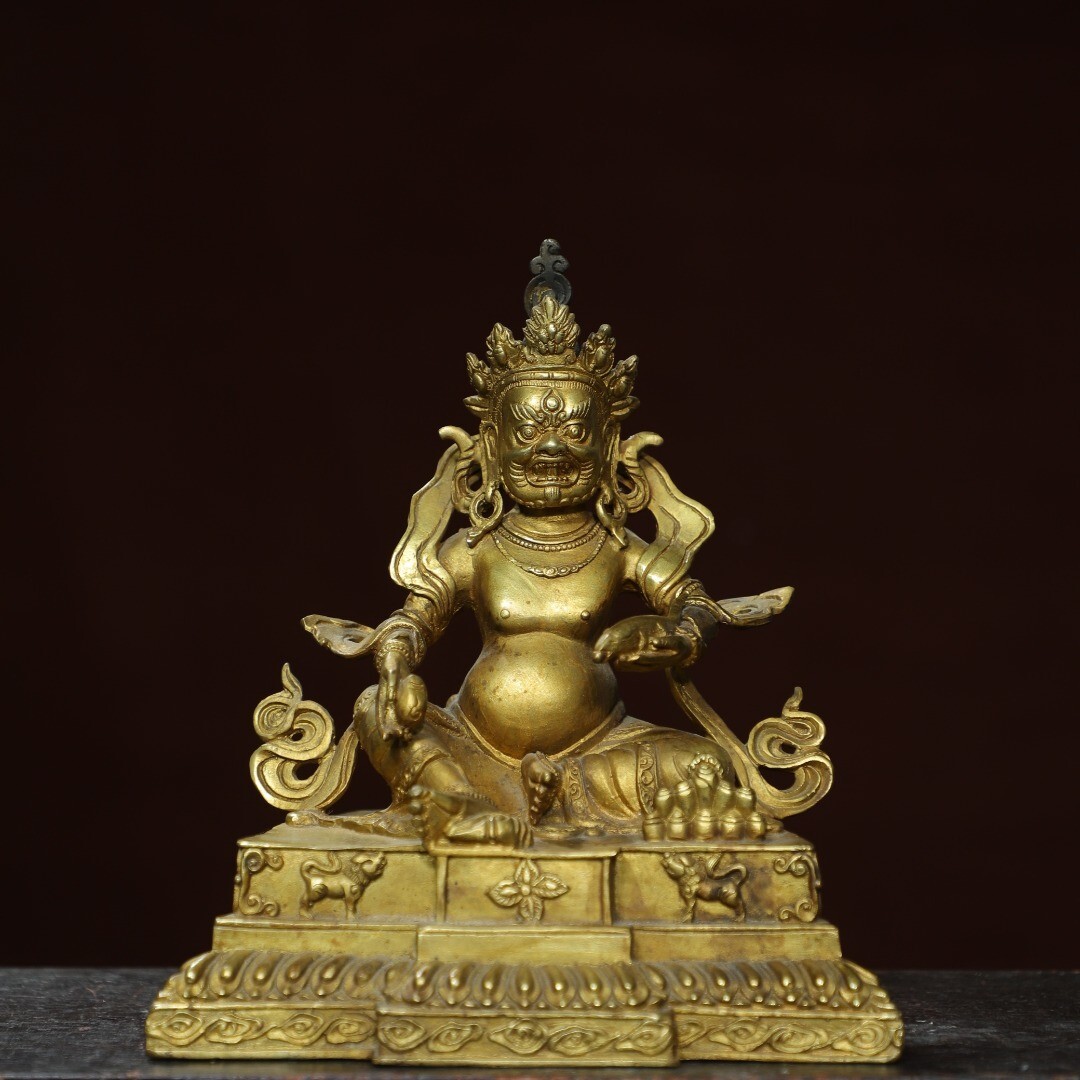 Bronze gilded statue of the Yellow God of Wealth