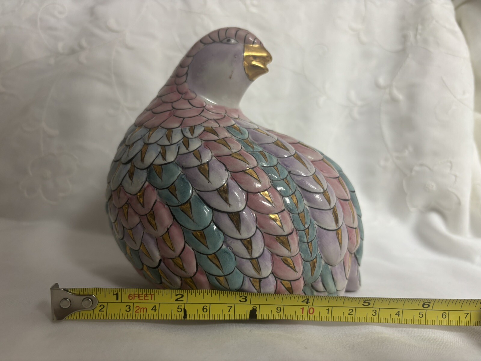 RARE Vintage H.F.P Macau Ceramic Love Birds Doves Chinese Porcelain TOYO