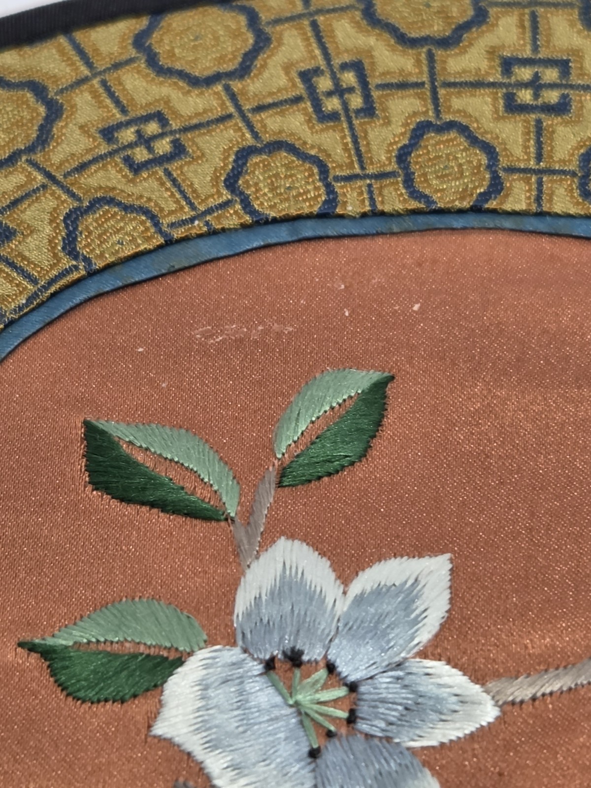 Vtg Chinese Silk Mats & Runner Embroidered Butterfly Flower Asian Table Decor