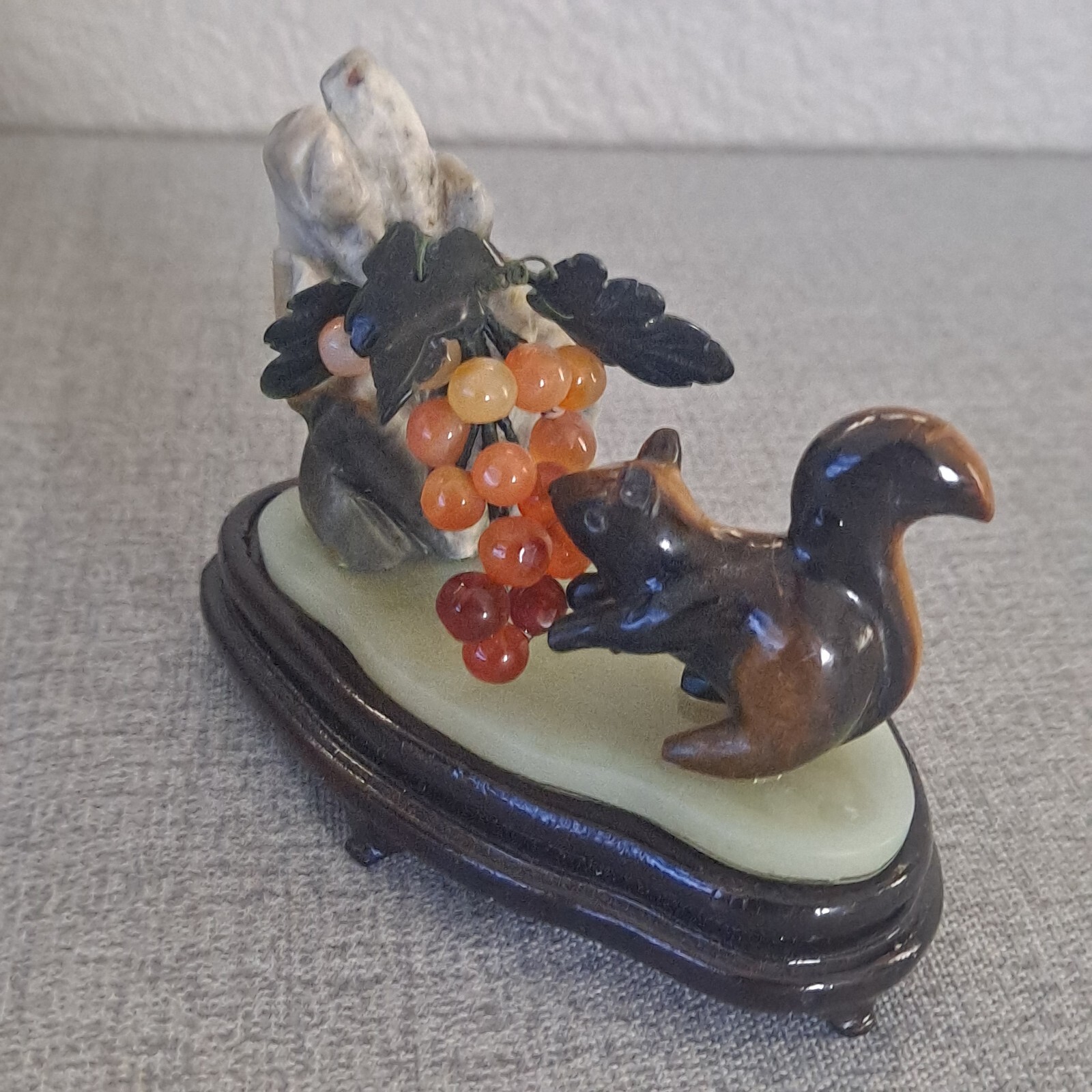 Vintage Chinese Carved Soap Stone Statute ~ Squirrel EXCELLENT