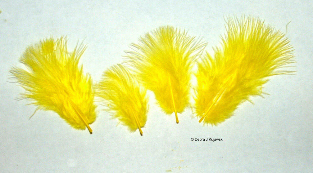 Marabou Feathers 7 grams Small 1-3″ fluffs YELLOW approx. 105 per bag