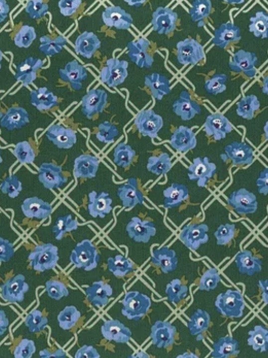 Liberty FABRIC Nostalgia Rosemary Bloom Green Fat Eighth 9×21