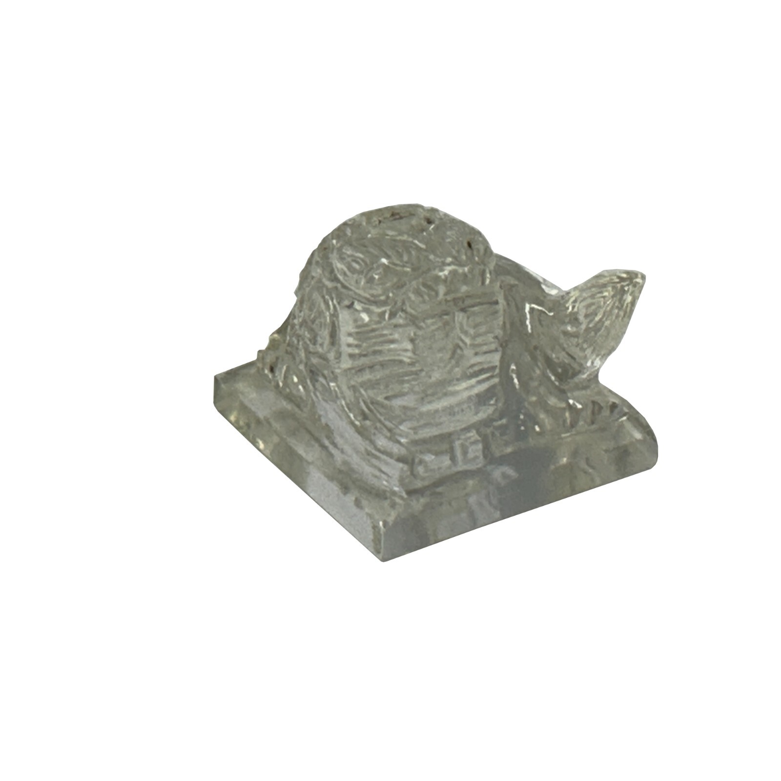Chinese Clear Glass Foo Dog Lion Fengshui Display Figure Art ws4170