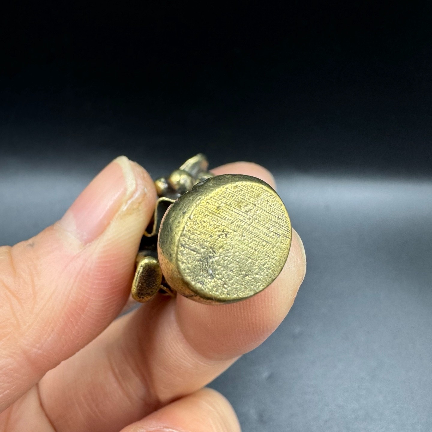 Vintage Brass Ji Gong Buddha Mini Statue Mad Monk Feng Shui Wealth Desk Ornament