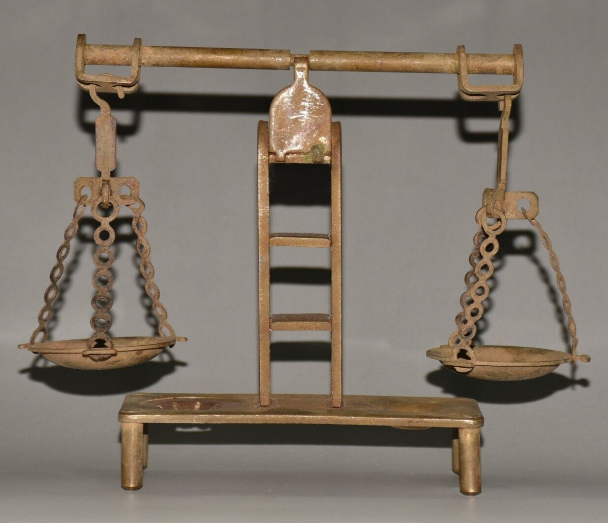 Collectible China old Copper brass Carved balance Usable scales precision
