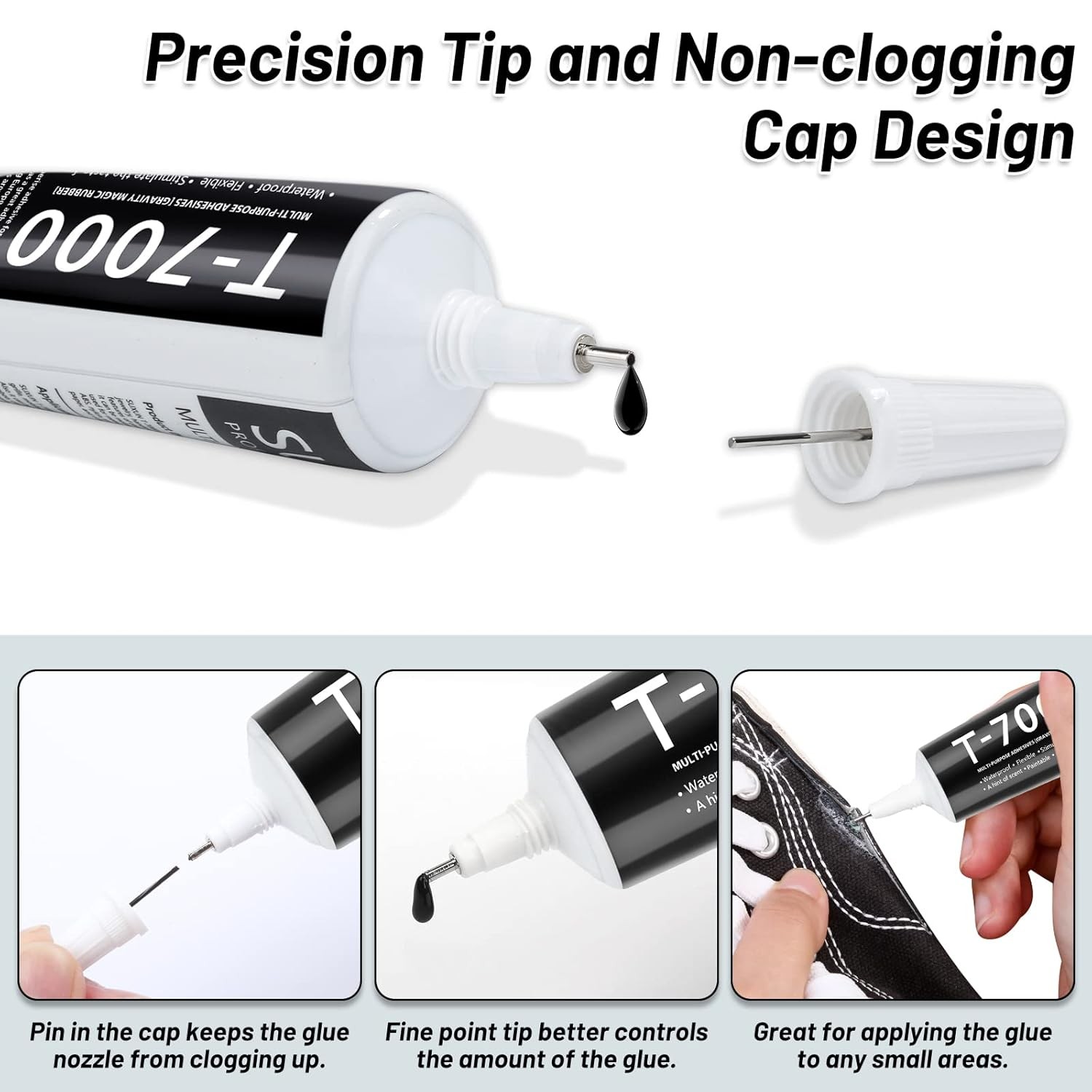 T7000 Black Glue for Phone Repair Semi Fluid Craft Glue T-7000 Adhesive Glue