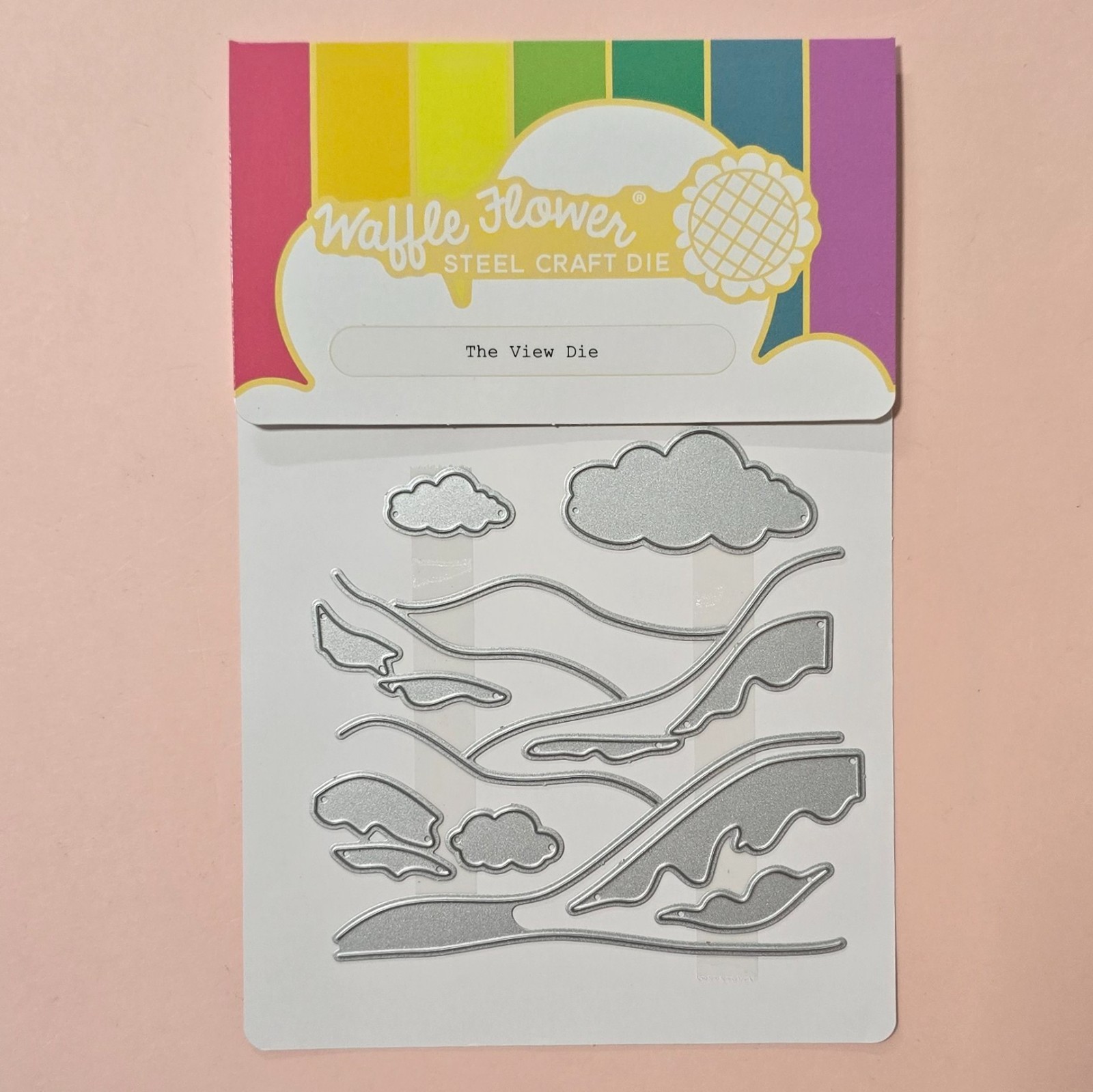 Waffle Flower THE VIEW Die Set & WINTER VIEW Stamp Set w/Storage Envelope