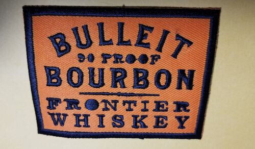 Bulleit 90 proof Bourbon Whiskey Embroidered Patch worldwide approx 2.5×3.5″