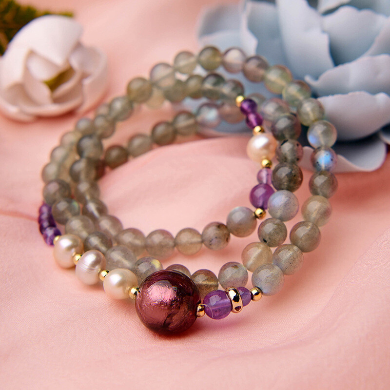 China Coloured Glaze Pearl Ethnic Style Exquisite Vogue Hand Chain Bracelet