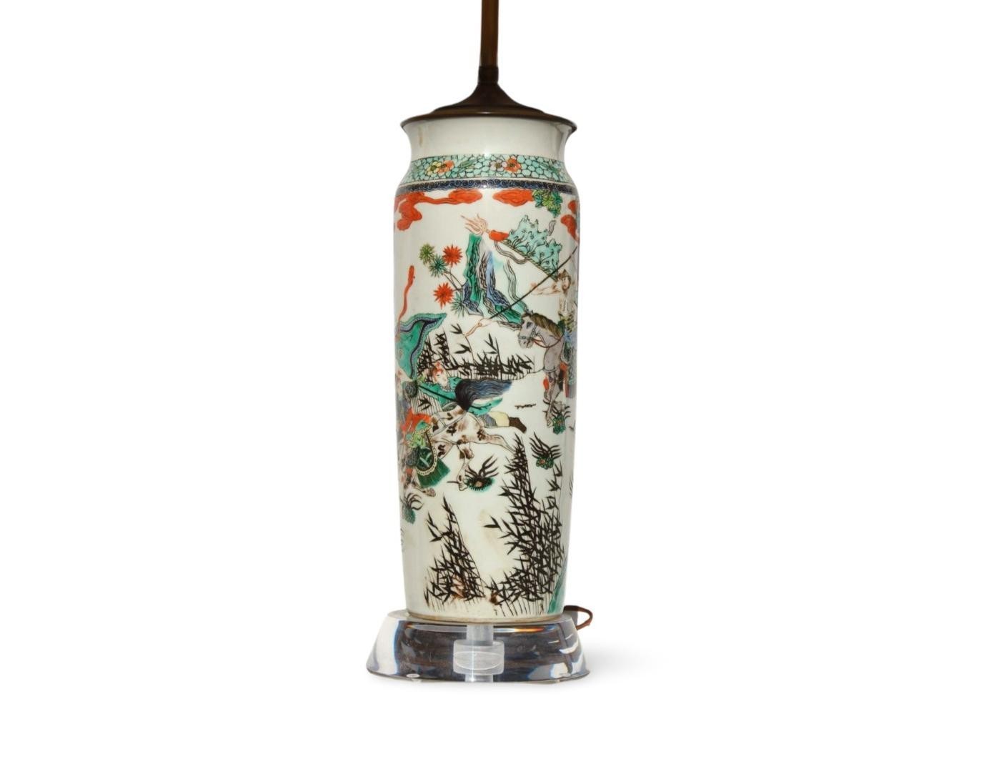 An Pair of Antique Porcelain Table Lamps