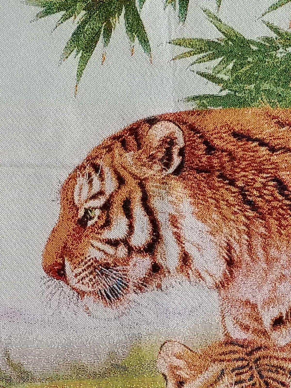 36″ China Cloth Silk Lovable Tiger Wall Art Home Decor Tapestry Meditation 富贵祥和1