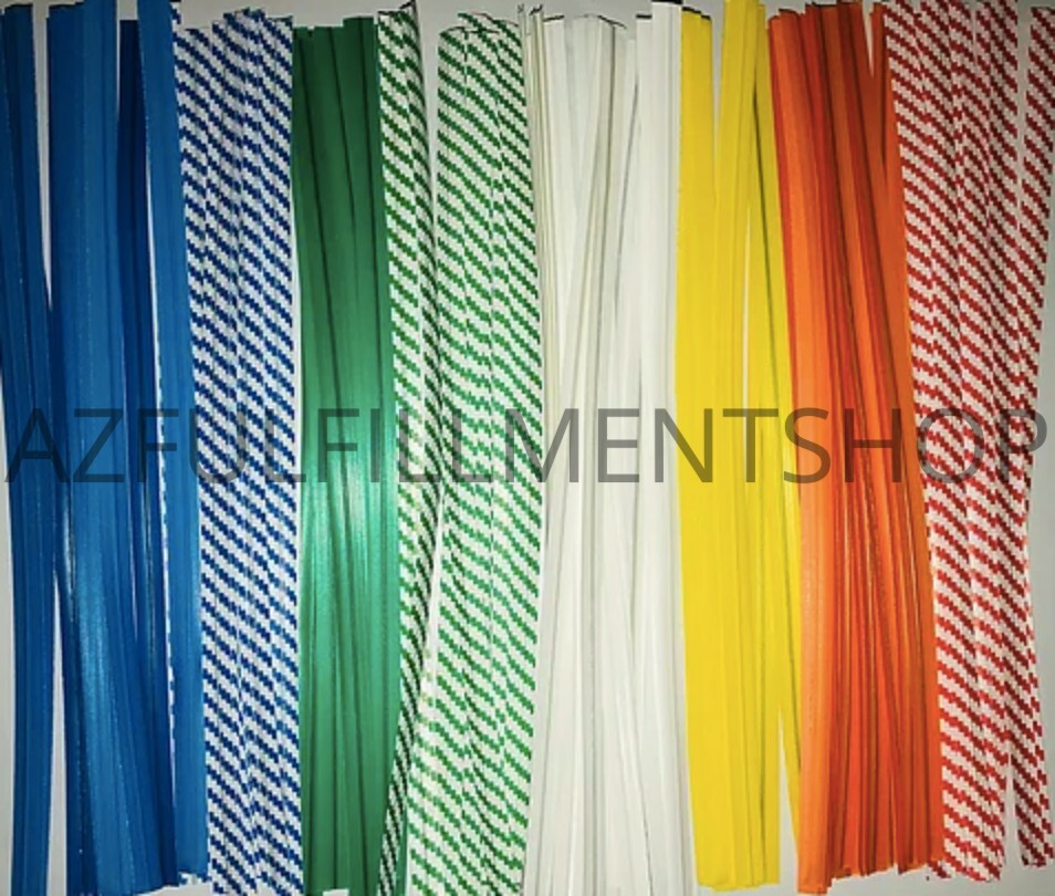 2000 Twist Ties 4″ Length Plastic Coated Paper No Rip Cellophane Assorted Colors