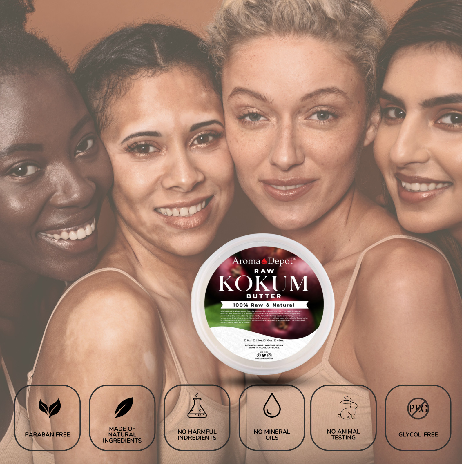 Raw Kokum Butter 1 lb 100% Pure Natural Cold Pressed Skin Care Moisturizer POUCH